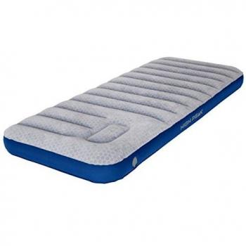 Colchón Inflable High Peak Cross Beam Extra Largo Individual con Bomba de Pie Integrada y Función Antideslizante, Gris/Azul