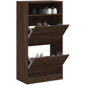 Zapatero marrón roble 60x34x116 cm madera multicapa