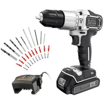 Taladro percutor 18V Silver Edition BDCHD18SC1A-QW Black & Decker