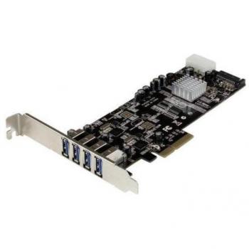 StarTech.com 4 Port PCI Express (PCIe) SuperSpeed USB 3.0 Card Adapter with 2 Dedicated 5Gbps Channels, UASP Support, SATA/LP4 Power