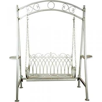 Columpio de Jardín de Hierro Forjado Antiguo para 2 Personas - 220x198x100 cm