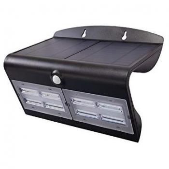 Aplique LED Solar Negro con Sensor 3.2W 400LM 6000K Luz Fría