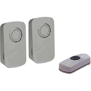 Kit de Timbre Inalámbrico con 2 Receptores y 1 Pulsador