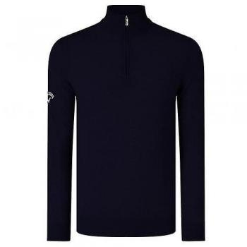 Suéter de merino acanalado con cremallera para hombre Callaway Golf Marina de guerra Peacoat M