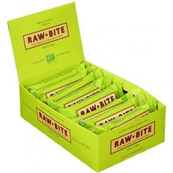 Raw Bite Barrita Ecológica de Lima y Jengibre - Paquete de 12 x 50 gr - Total: 600 gr