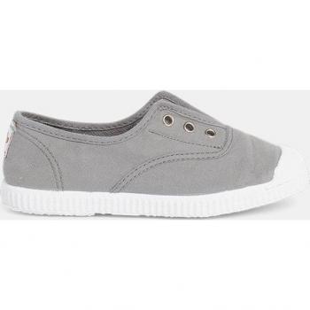 Zapatillas de lona para niños con puntera de goma y sin cordones