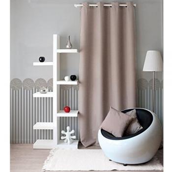 Cortina Opaca de Ojal Natural 140 x 240 cm - 100% Poliéster - Blanca