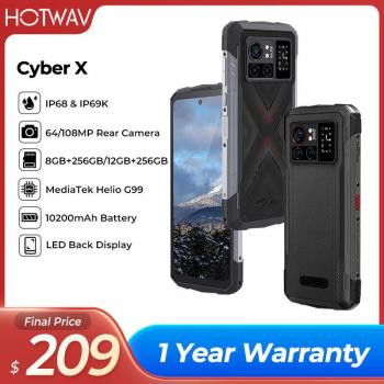Smartphone Rugerizado HOTWAV Cyber X G99 6.78'' FHD+ 90Hz 8GB RAM + 256GB ROM Android 13 Batería de 10200mAh