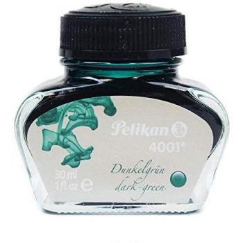 Pelikan 300056 - Tinta para pluma estilográfica 4001, frasco de vidrio de 30 ml, color verde oscuro