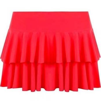 WearAll - Mujer Nueva Minifalda de Volantes - Rosa Fluorescente - 40-42