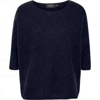 Soaked in Luxury Round-neck Knitwear Blue Female Size XL