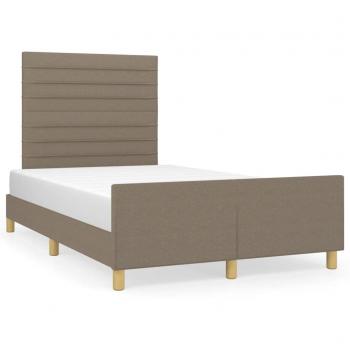 Cama Redonda con Cabecero en Tela Gris Taupe 120x190 cm