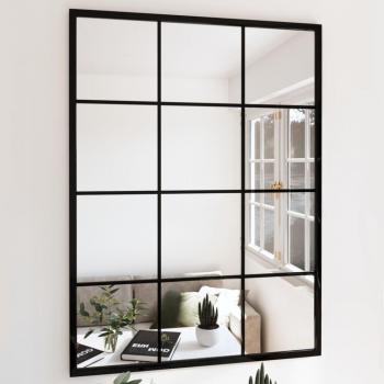 Espejo de Pared Metal Negro 80x60 cm VidaXL