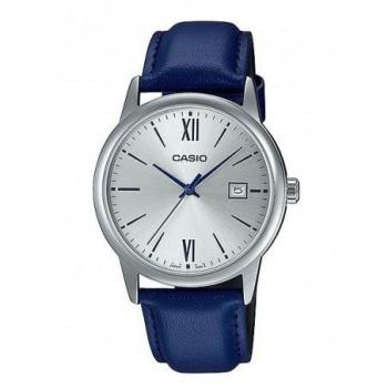 Casio Men's Silver Dial Stainless Steel Analog Quartz Watch MTP-V002DL-2B3, Water Resistant 3 ATM