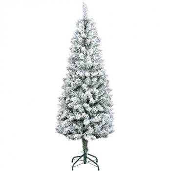 HOMCOM Árbol de Navidad Artificial Nevado 180 cm con 479 Ramas y Soporte de Metal para Salón Interior
