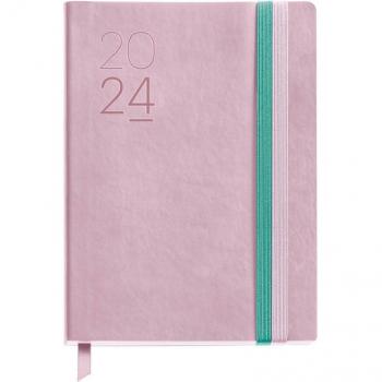 Agenda Miquelrius Journal 2024 semana vista Pastel rosa