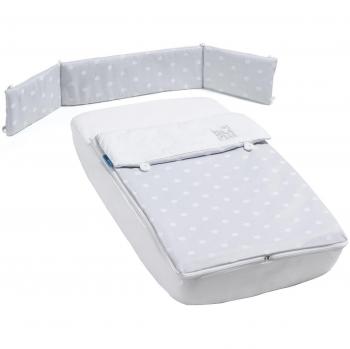 Cotinfant - Conjunto Saco Nórdico + Protector New Topo para Minicuna Look At Me gris