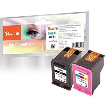 Pack Ahorro de Cartuchos Peach Compatible con HP No. 62XL (BK, C)