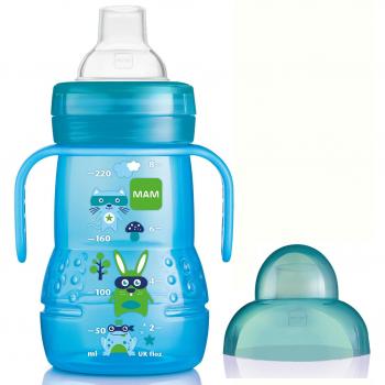 MAM Taza de Entrenamiento azul, verde o rosa 4M+, Colores Surtidos