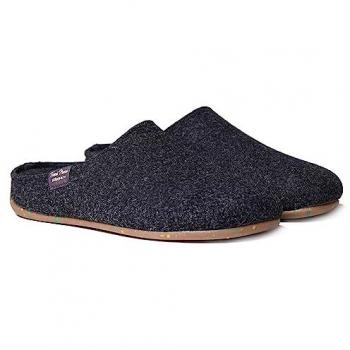 Zapatillas de casa cerradas para mujer en fieltro reciclado - MONA-FR - Negro, 40 EU
