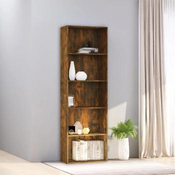 Estantería de 5 niveles en madera contrachapada, dimensiones 60x30x189 cm, disponible en Blanco, Negro y Roble Sonoma, ideal para oficina, estudio, sala de estar y dormitorio
