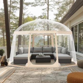 VEVOR Instant Pop-Up Weatherproof Sports Tent for 8-10 People with Clear Bubble View Canopy