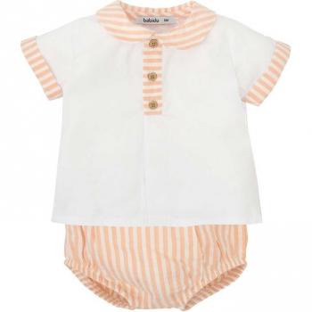 Conjunto de bebé niño a rayas en algodón suave y cómodo