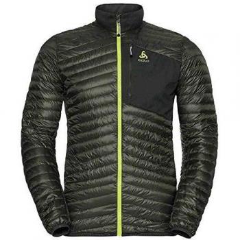 Odlo Midlayer Full Zip Helium Cocoon Chaqueta de plumón, Hombre, Climbing Ivy-Olo Gris Grafito, Small