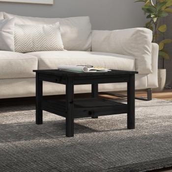 Mesa de centro de madera maciza de pino 55x55x40 cm en color natural, blanco y gris