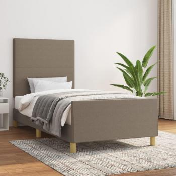 Estructura de cama con cabecero de tela gris taupe 90x190 cm vidaXL