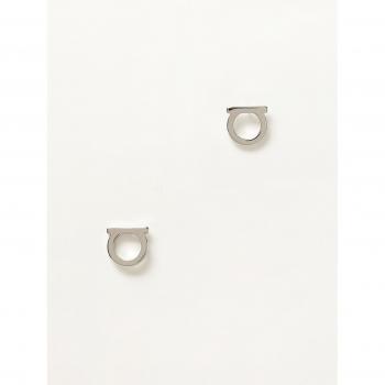Ferragamo Silver Gancini Earrings for Women - One Size
