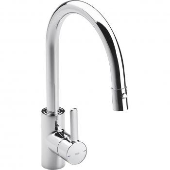 Grifo monomando de fregadero caño alto curvo extraíble Teras