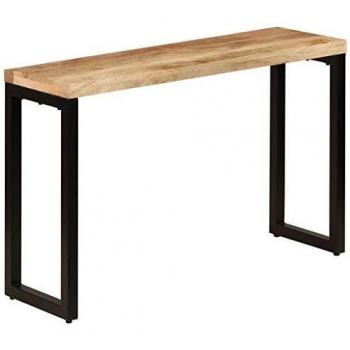 vidaXL Madera Maciza de Mango y Acero Mesa Consola Mobiliario Decoración Hogar