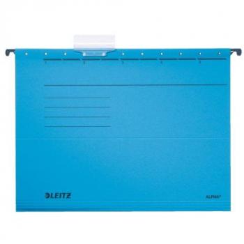 Carpeta Colgante A4 ALPHA Azul 250g Cartón Abierto Lateralmente