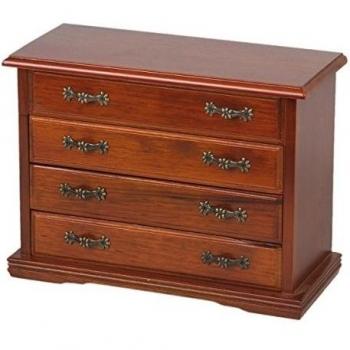 Gran marrón 4 Compartimiento schuckkasten Caja Joyero caja