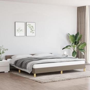 Cama solar Tortera 200x200 cm con estructura de cama y cabecero en tela gris taupe