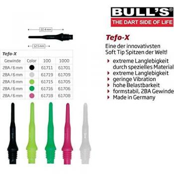 Bull's Tefo-X Soft Tips 1000 Unidades Amarillo