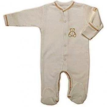 The Dida World Nones - Pijama de algodón orgánico, talla 0 meses, oso estampado marrón