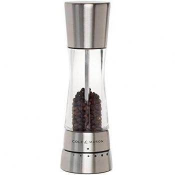 Cole & Mason H59401G Derwent Molinillo de Pimienta, Gourmet Precision+, Acero Inoxidable/Acrílico, 190mm, Incluye 1 x Molino, Garanzia del Meccanismo a Vita