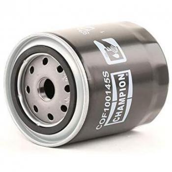 Filtro de aceite CHAMPION COF100145S, compatible con múltiples vehículos, fabricado con materiales de alta calidad para una filtración eficiente, diseño que asegura un sellado hermético y evita fugas, capacidad de retención óptima para