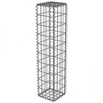 vidaXL Gabion Wall with Covers Galvanised Steel 20x20x100 cm