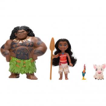 Jakks Pacific Disney Vaiana Adventure Pack con Muñeca Vaiana, Figura Maui, y Mascotas Pua y HeiHei