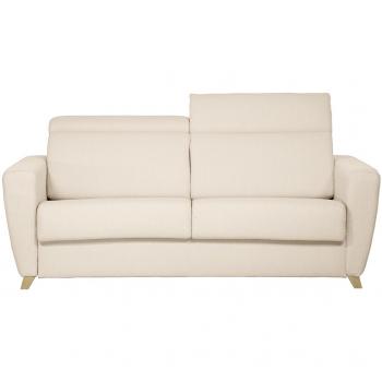 Sofá cama 3 plazas con reposacabezas ajustables beige natural 140x190 cm GOYA