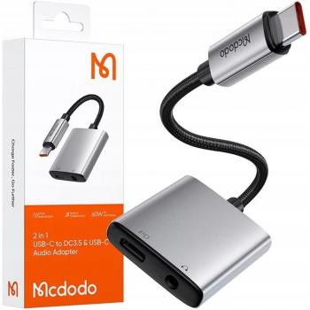 Adaptador 2 en 1 Mcdodo CA-5550 Lightning y Jack de 3.5mm, Negro