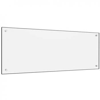vidaXL Protector Salpicaduras Cocina Vidrio Templado Blanco 100x40cm Utensilio Herramientas Accesorios Protección Grasa al Cocinar Fiable Práctico