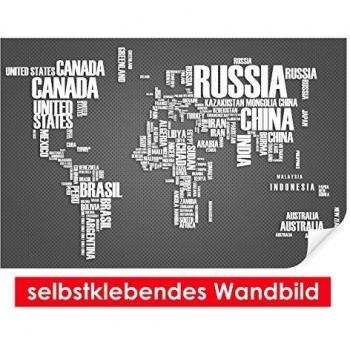 Adhesivo Pared de Word Cloud Map Grey - Fáciles de pegar - Wall Print, Wall Paper, Póster, pantalla con pegamento de puntos de vinilo para paredes, puertas, muebles y superficies lisas de Trend paredes, 90 x 60 cm