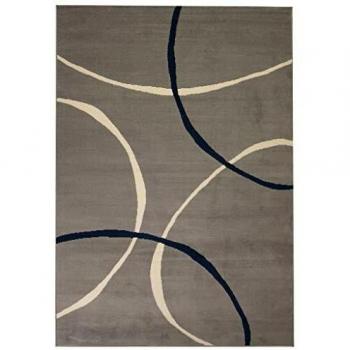 vidaXL Alfombra Moderna de Estampado Circular Gris 120x170cm Decoración Hogar