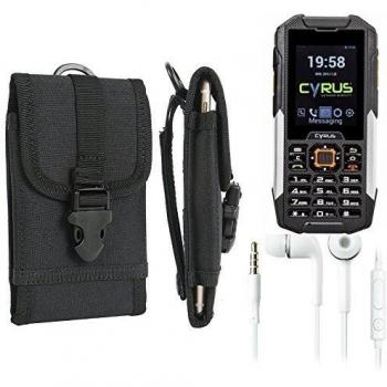 bolsa del cinturón / funda para Cyrus CM 16, negro + Auriculares | caja del teléfono cubierta protectora bolso - K-S-Trade
