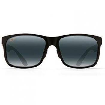 Maui Jim Red Sands Polarized Rectangular Sunglasses, Unisex, Black, Size: ONE SIZE, 59 MM