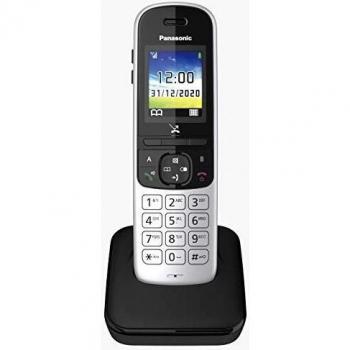 Teléfono Cordless Panasonic KX-TGH710 DECT con Identificador de Llamadas, Display a Color, Vivavoce, Resistente a Golpes, Eco Mode Plus, Negro y Plata